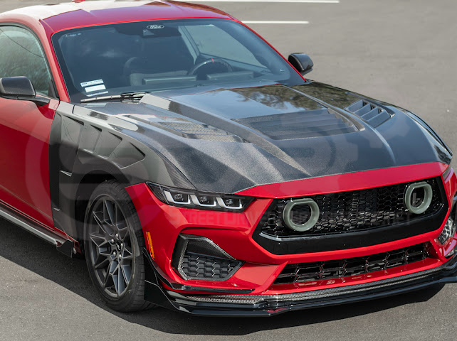 2024-Up Ford Mustang S650 | GTV Style GLOSSY BLACK Add-On Front Lip Splitter Ground Effects